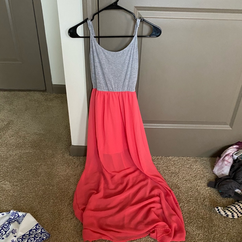 Grey and pink dress